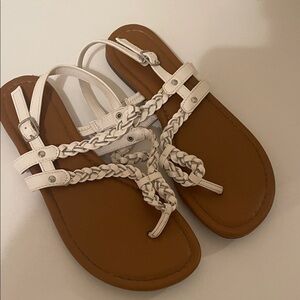 Rampage White Braided Sandals